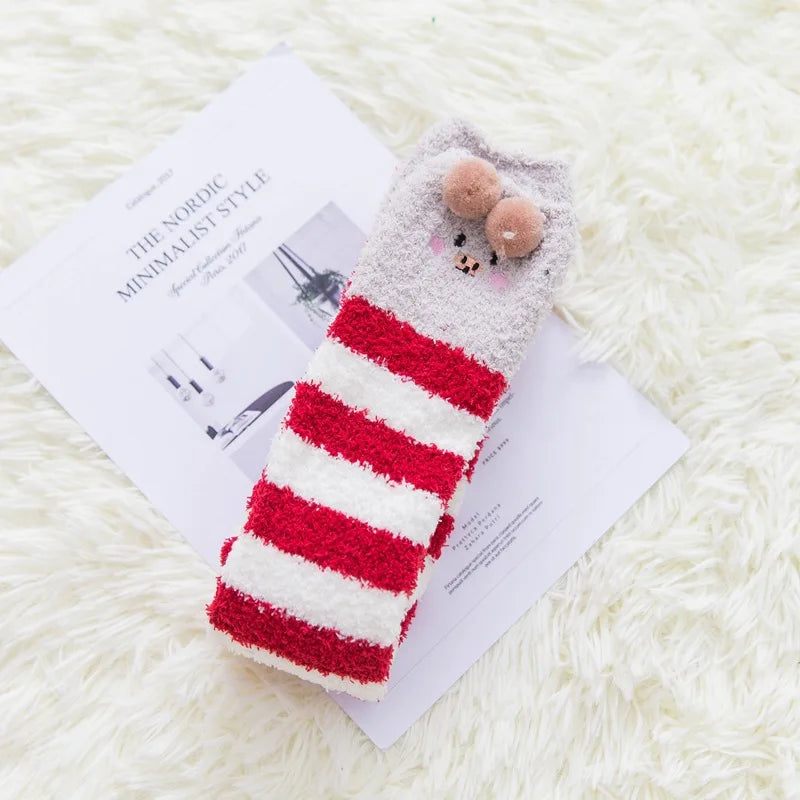 Cute Cotton Fleece Animal Knee Socks
