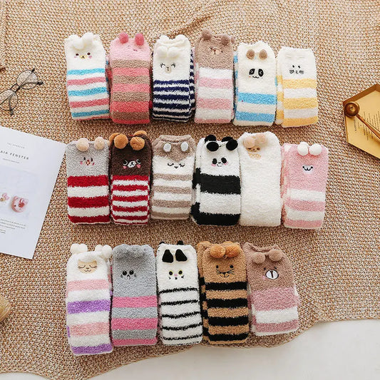 Cute Cotton Fleece Animal Knee Socks