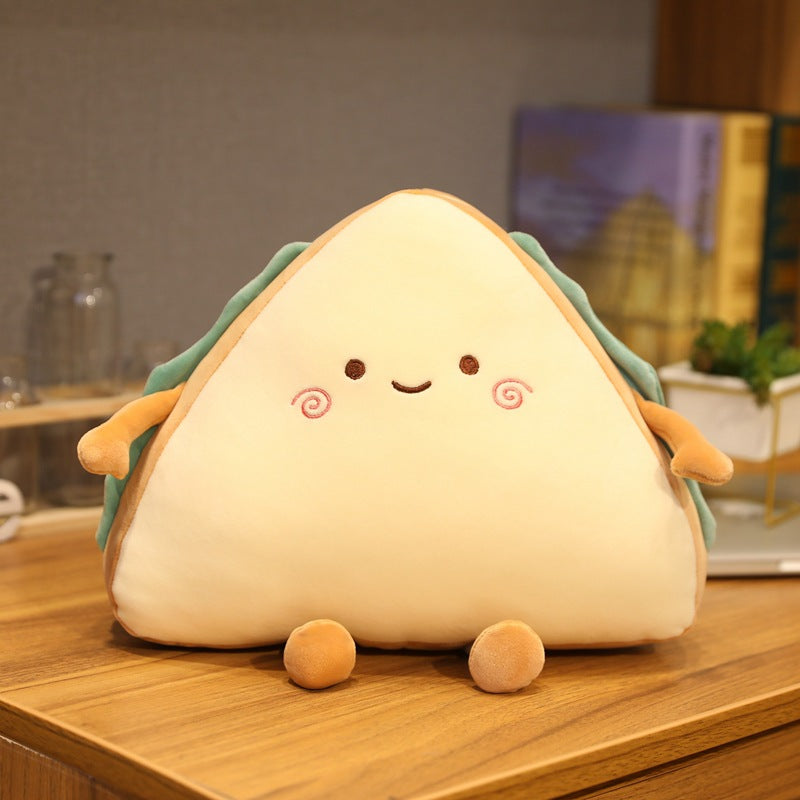 Sandwich Triangle Pillow Plush Cushion