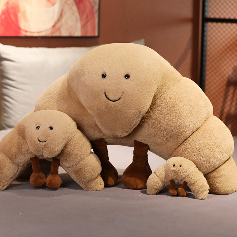 Smiley Croissant Plush Cushion