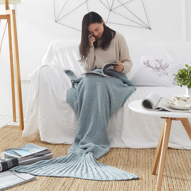 Mermaid Tail Knitted Blanket