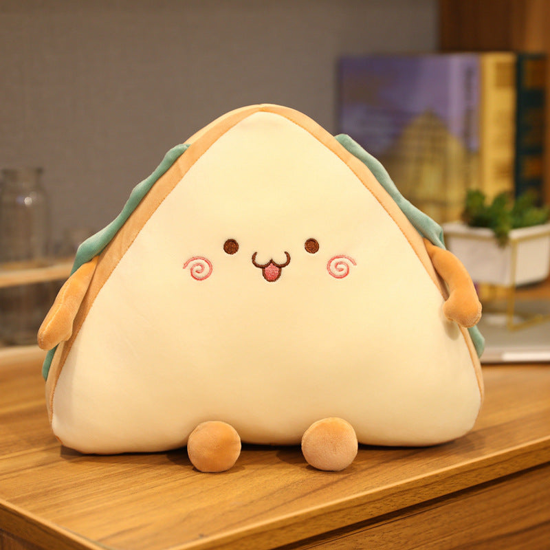 Sandwich Triangle Pillow Plush Cushion