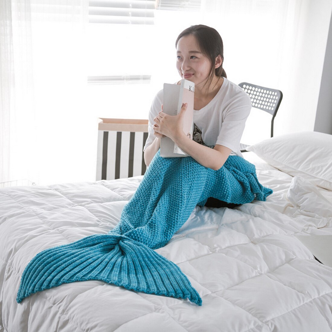 Mermaid Tail Knitted Blanket
