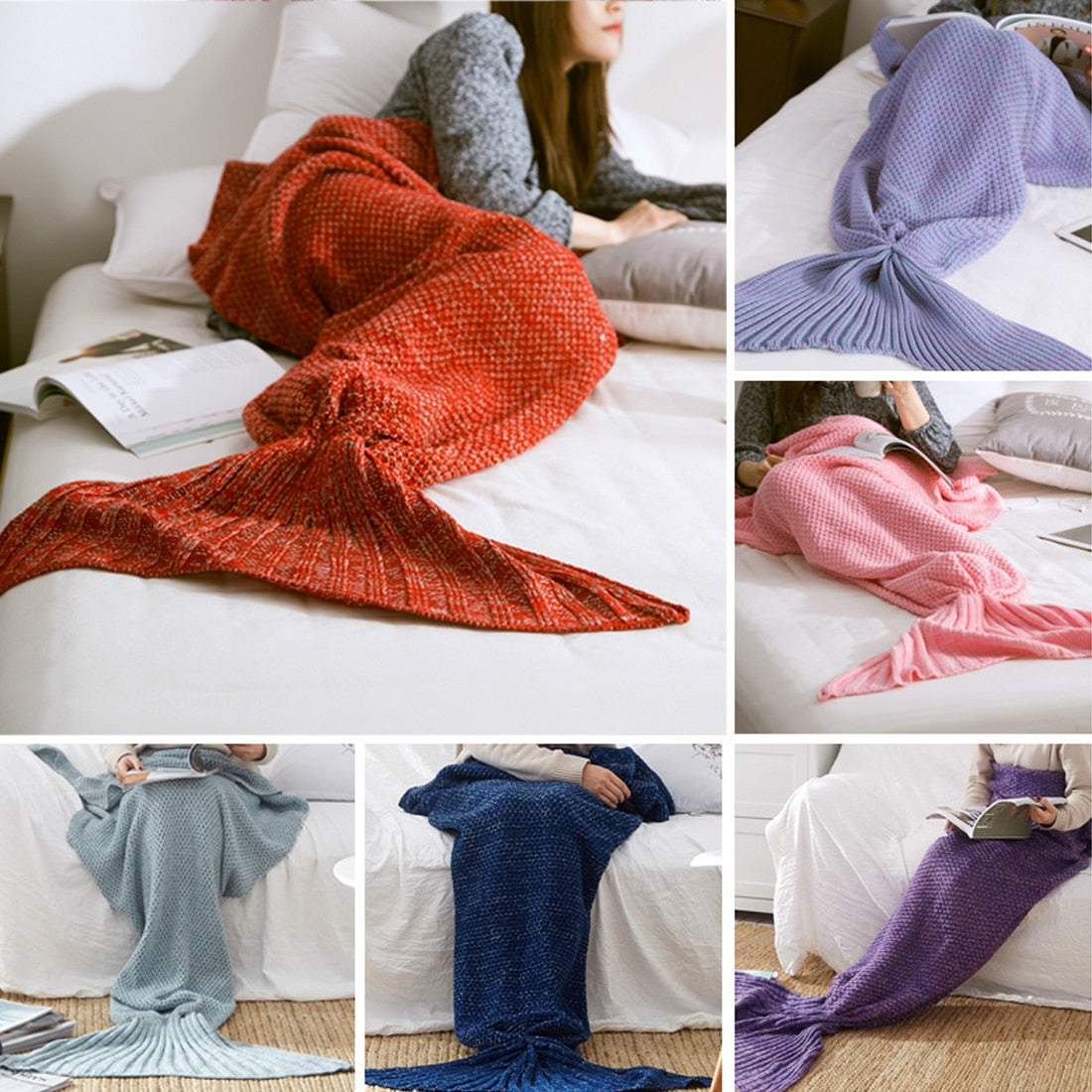 Mermaid Tail Knitted Blanket
