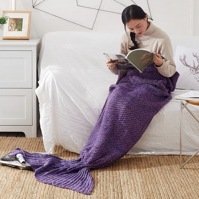 Mermaid Tail Knitted Blanket