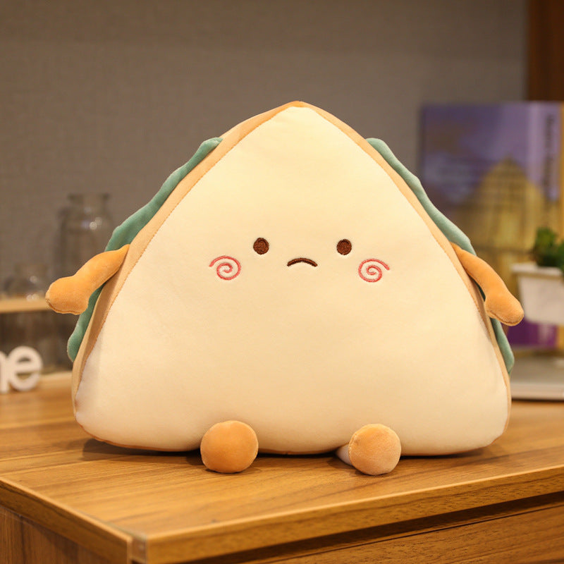 Sandwich Triangle Pillow Plush Cushion