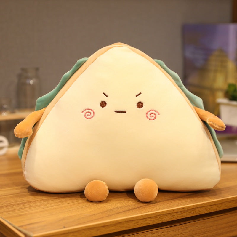 Sandwich Triangle Pillow Plush Cushion