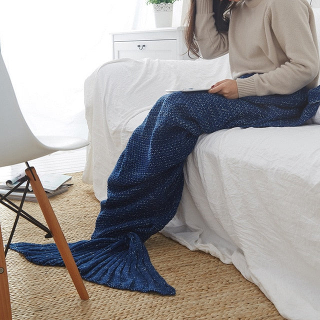 Mermaid Tail Knitted Blanket