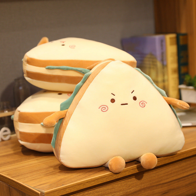 Sandwich Triangle Pillow Plush Cushion