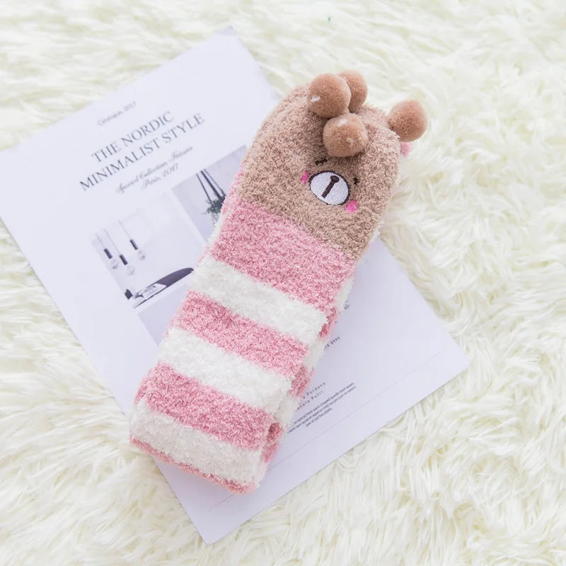 Cute Cotton Fleece Animal Knee Socks