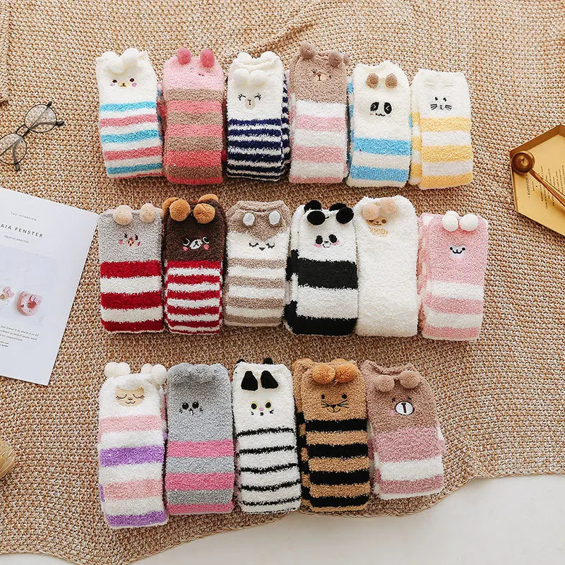 Cute Cotton Fleece Animal Knee Socks
