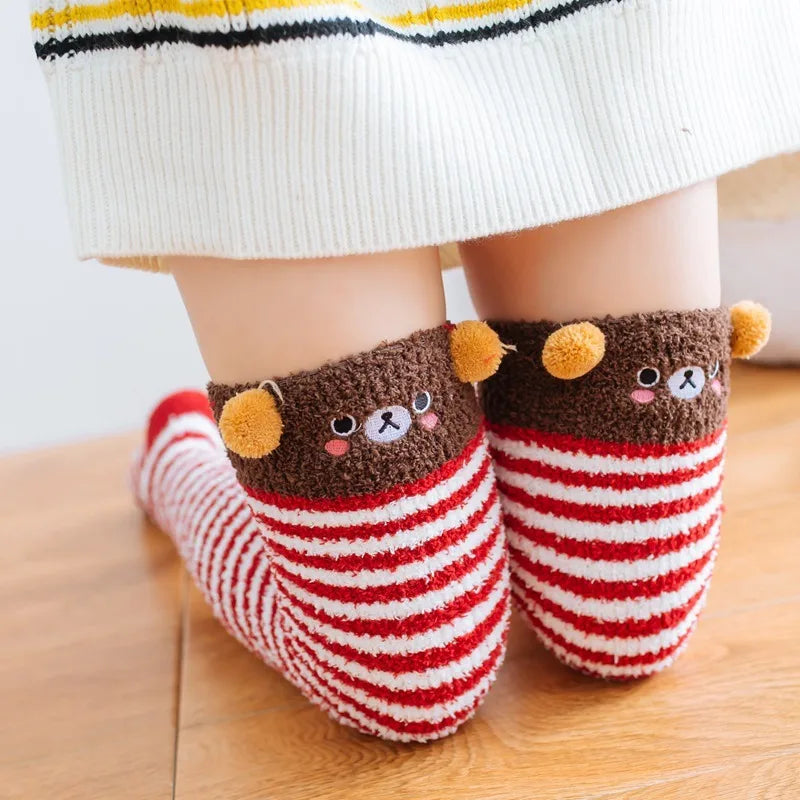 Cute Cotton Fleece Animal Knee Socks