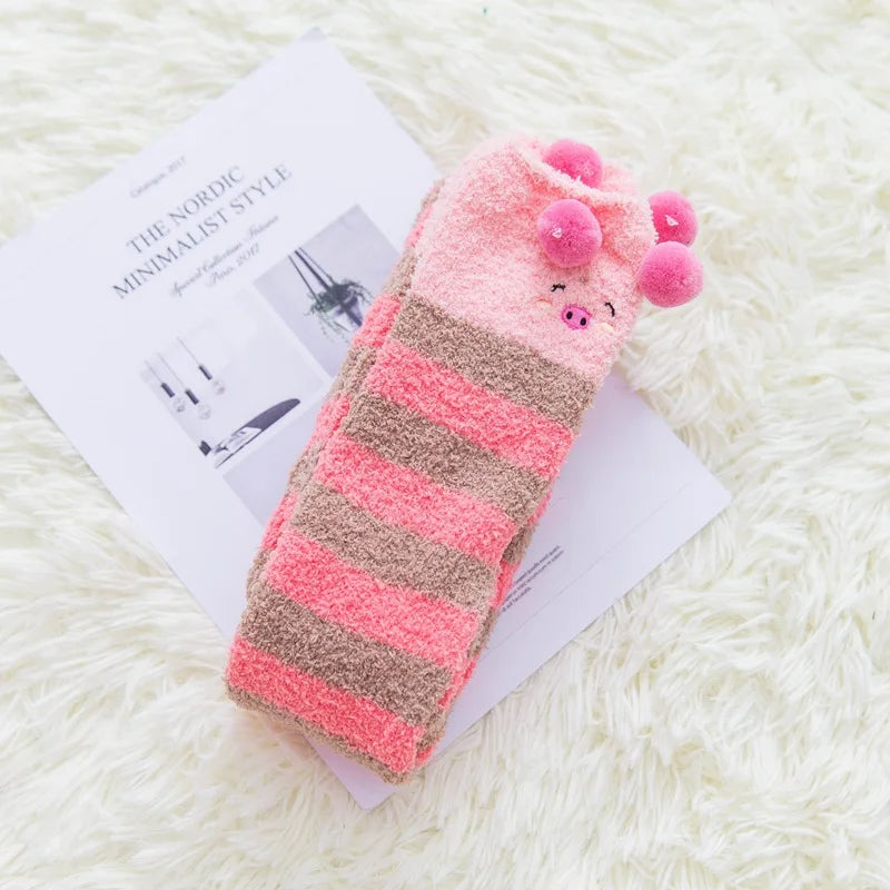 Cute Cotton Fleece Animal Knee Socks