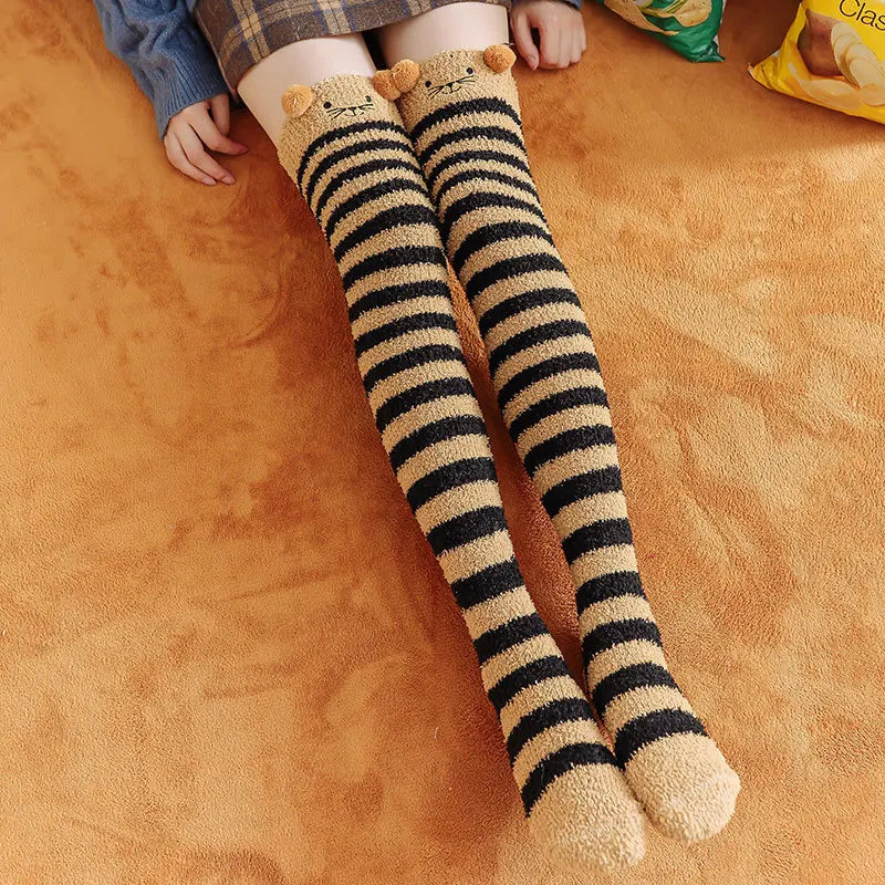 Cute Cotton Fleece Animal Knee Socks