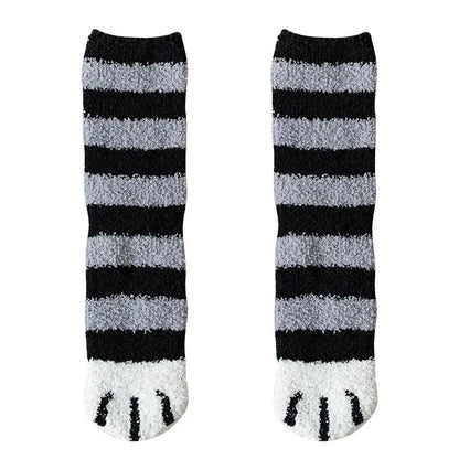 Cotton Fleece Cat Claw Thermal Tube Socks