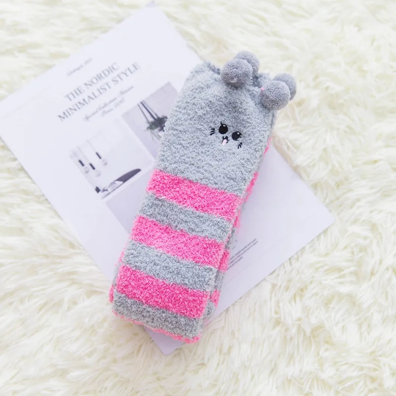 Cute Cotton Fleece Animal Knee Socks
