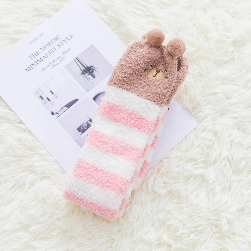 Cute Cotton Fleece Animal Knee Socks