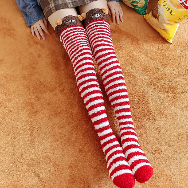 Cute Cotton Fleece Animal Knee Socks